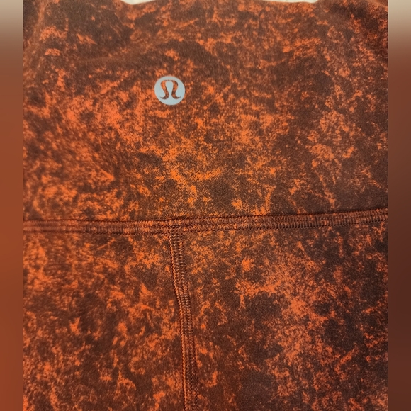 Lululemon Women's Red Splatter Paint Ankle Length Leggings Size 18 New - Picture 6 of 7